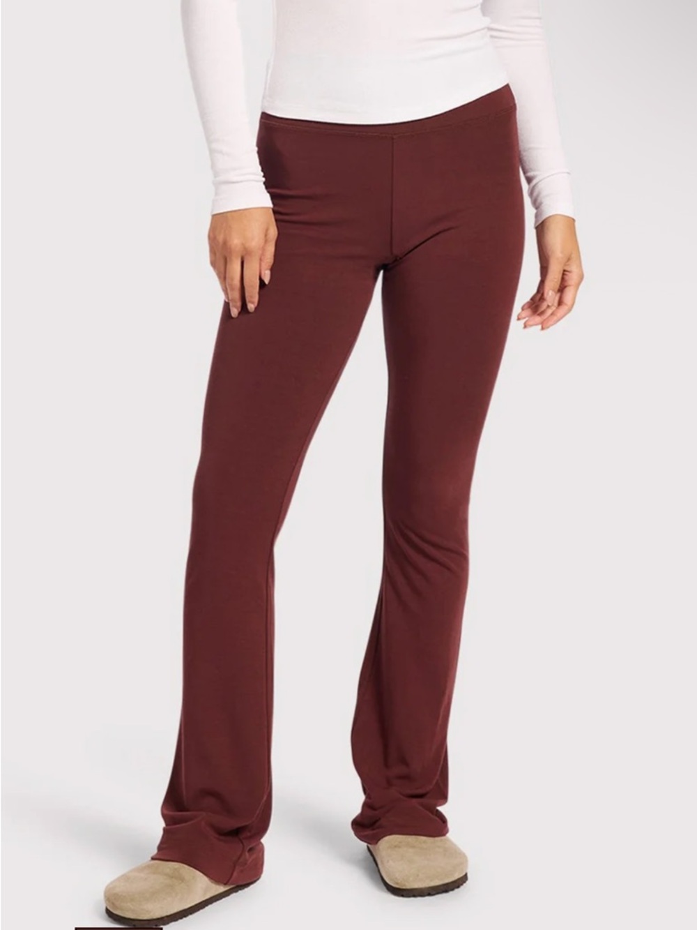 NWOT Nuuds SwiftStretch Reset Black Cherry Flare High Rise Leggings Medium
